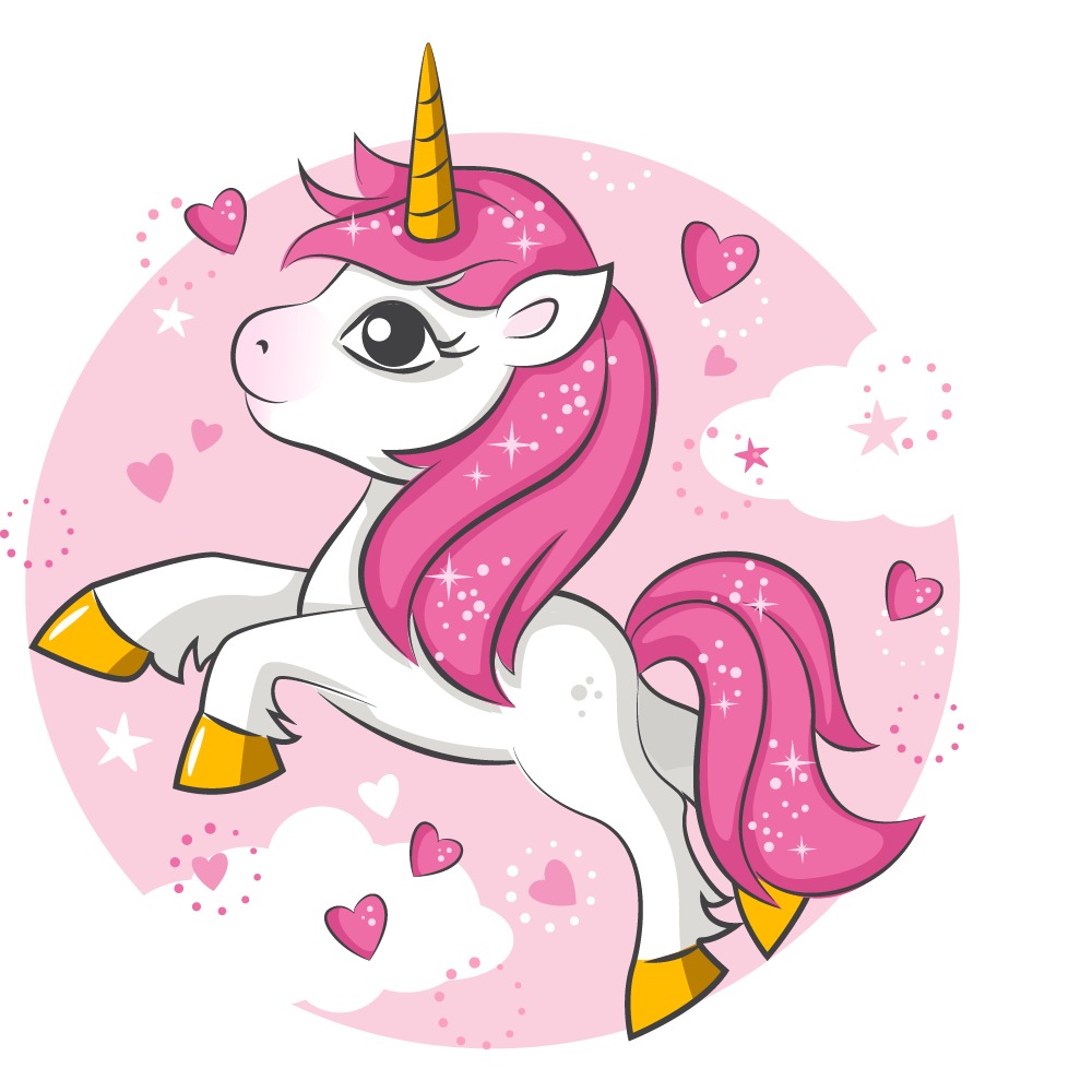 Love Heart Unicorn Fairytale Wall Sticker WS-44632